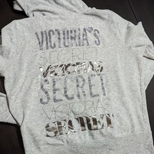 Gray Victoria's Secret zip up hoodie L